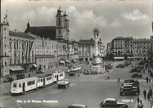 Strassenbahn Lind a.d. Donau Hauptplatz  Kat. Strassenbahn