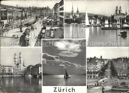 Strassenbahn Segelboote Zuerich  Kat. Strassenbahn