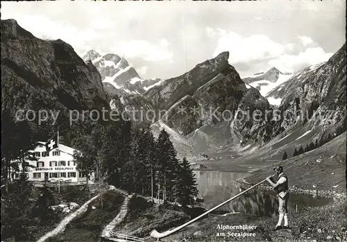 Alphorn Alphornblaeser Seealpsee Altmann  Kat. Musik