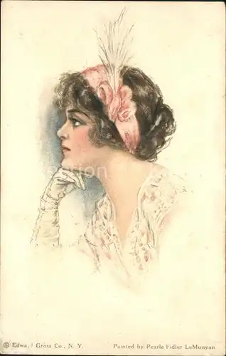 Kuenstlerkarte Pearle Fidler LeMunyan Nr. 58 Frau Kopfschmuck  Kat. Kuenstlerkarte