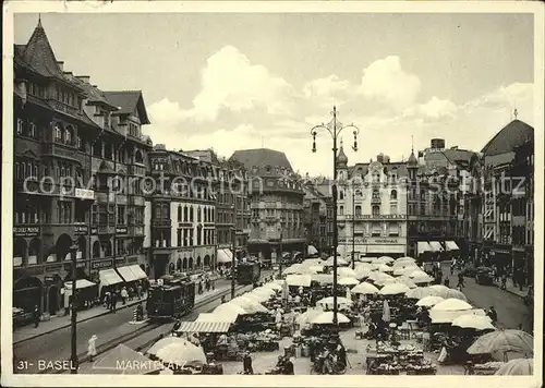 Strassenbahn Basel Marktplatz Kat. Strassenbahn