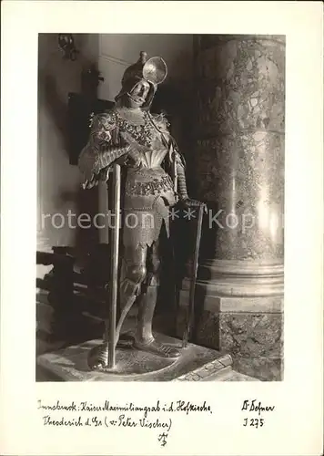 Rittertum Mittelalter Theoderich der Grosse Kaiser Maximiliangrab Hofkirche Innsbruck  Kat. Militaria