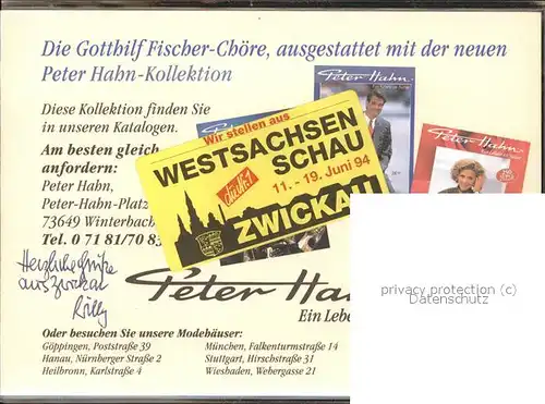 Gesang Musik Gotthilf Fischer-Choere Autogramm / Musik /