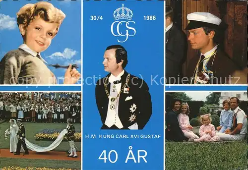 Adel H. M. Kung Carl XVI Gustaf Familenfotos / Koenigshaeuser /