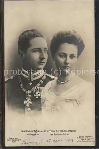 Adel Prinz August Wilhelm Prinzessin Alexandra Victoria / Koenigshaeuser /