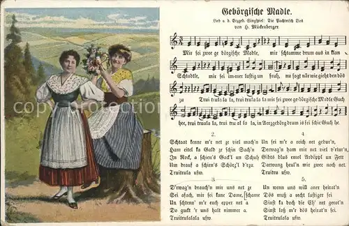 Gesang Musik Trachten Frauen Blumenstrauss / Musik /