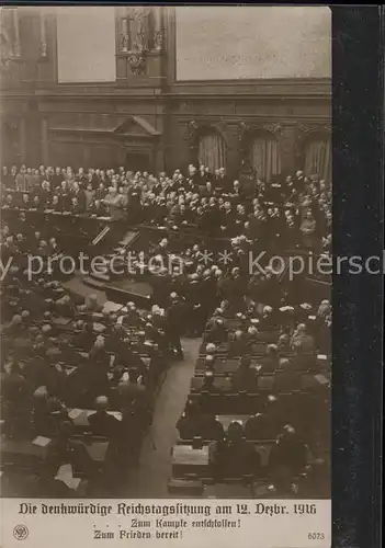 Reichstag Berlin Sitzung 1916 Kampfe / Gebude und Architektur /