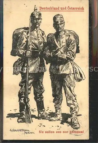 Hoffmann Ad. Soldaten Uniform Deutschland oesterreich / Kuenstlerkarte /