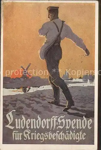 Kriege Muehle Soldat Kriegsgeschaedigter Ludendorff-Spende / Kriege /