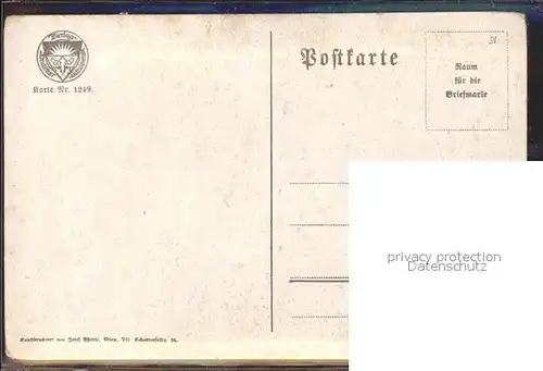 Verlag Schulverein Nr. 1249 Liederkarte Tanz nimm sie bei der schneeweissen Hand  / Bund der Deutschen /
