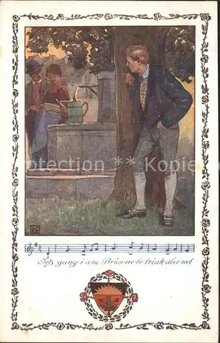 Verlag Schulverein Nr. 368 Liederkarte Brunnen / Bund der Deutschen /
