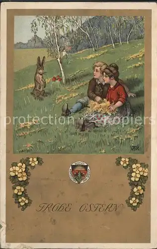 Verlag Schulverein Nr. 157 Frohe Ostern Hase  / Bund der Deutschen /