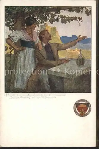 Verlag Schulverein Nr. 461 Wein Liederkarte / Bund der Deutschen /