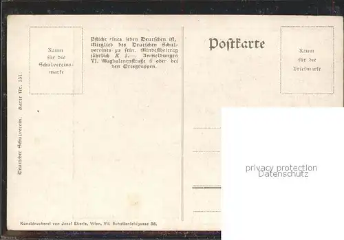 Verlag Schulverein Nr. 151 Liederkarte Morgenrot Pferd Soldat  / Bund der Deutschen /