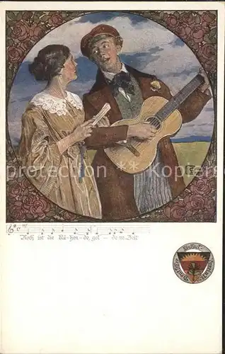 Verlag Schulverein Nr. 459 Liederkarte Gitarre Gesang  / Bund der Deutschen /