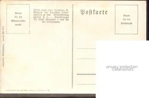 Verlag Schulverein Nr. 457 Liederkarte Abschied nehmen / Bund der Deutschen /