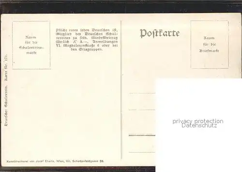 Verlag Schulverein Nr. 171 Moedling Burg / Bund der Deutschen /