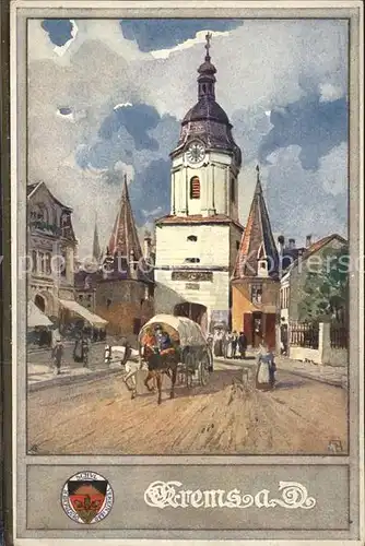 Verlag Schulverein Nr. 175 Krems Pferdekutsche Kirche  / Bund der Deutschen /