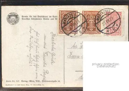 Verlag Schulverein Nr. 717 Mariazellerbahn  / Bund der Deutschen /