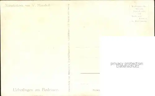 Marschall Vinzenz Nr. 625 c ueberlingen am Bodensee  Kat. Kuenstlerkarte