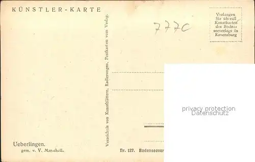 Marschall Vinzenz Nr. 127 ueberlingen  Kat. Kuenstlerkarte