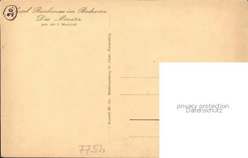 Marschall Vinzenz Insel Reichenau Muenster Nr. 130  Kat. Kuenstlerkarte