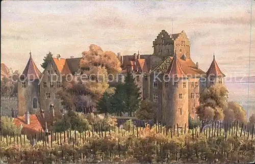 Marschall Vinzenz Schloss Meersburg am Bodensee Nr. 751  Kat. Kuenstlerkarte