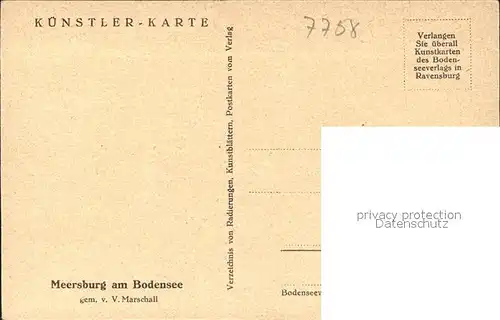 Marschall Vinzenz Meersburg am Bodensee Nr. 43  Kat. Kuenstlerkarte