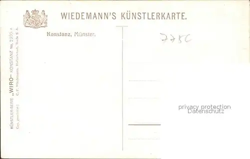 Verlag WIRO Wiedemann Nr. 2395 A Konstanz Muenster  Kat. Verlage