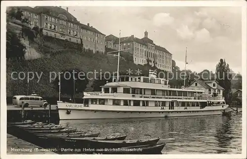 Dampfer Binnenschifffahrt Karlsruhe Meersburg Hafen Reichsfinanzschule Kat. Schiffe