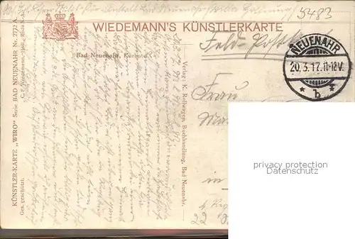 Verlag WIRO Wiedemann Nr. 2772 A Bad Neuenahr Kurhotel  Kat. Verlage