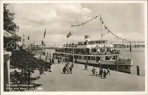 Dampfer Binnenschifffahrt Konstanz a. Bodensee Hafen  Kat. Schiffe