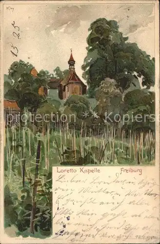 Kley Freiburg i. Br. Loretto Kapelle Nr. 50 Kat. Kuenstlerlitho