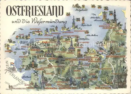 Ostfriesland Landkarte Kat. Regionales