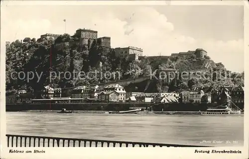 Burgen Festung Ehrenbreitstein Koblenz am Rhein Kat. Burgen und Schloesser