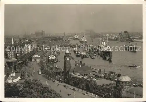 Hafenanlagen Panorama Hamburg Kat. Schiffe