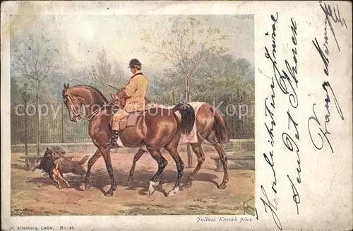 Kuenstlerkarte Kossak Juliusz Pferde Kat. Kuenstlerkarte