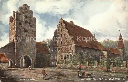 Verlag Tucks Oilette Nr. 785 Dinkelsbuehl Noerdlinger Tor Stadtmuehle / Verlage /