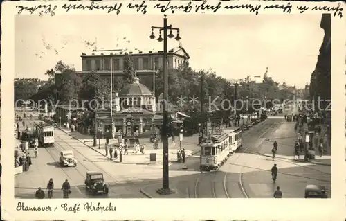 Strassenbahn Hannover Cafe Kroepcke Kat. Strassenbahn