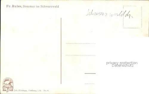 Reiss Fritz Sommer Schwarzwald Kat. Schwarzwaldkuenstler