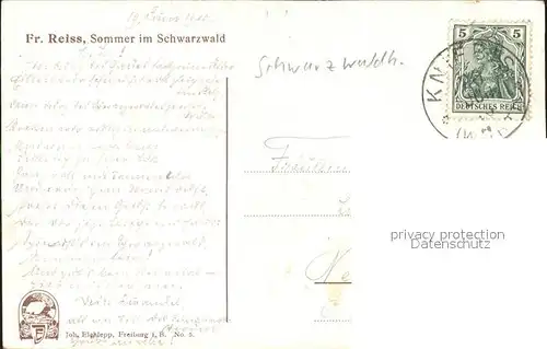 Reiss Fritz Sommer Schwarzwald Kat. Schwarzwaldkuenstler
