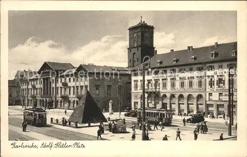 Strassenbahn A. H. Platz Karlsruhe Kat. Strassenbahn