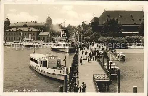 Hafenanlagen Konstanz Dampfschiff Kat. Schiffe