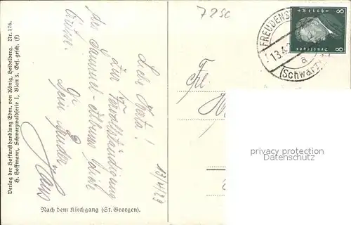 Hoffmann Heinrich Trachten Nach dem Kirchgang St. Georgen Kat. Kuenstlerkarte