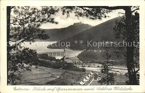 Schloesser Waldeck Sperrmauer Edersee Kat. Gebaeude