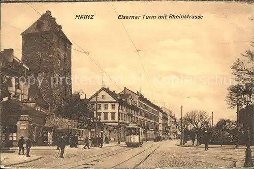 Strassenbahn Mainz Eiserner Turm Rheinstrasse Kat. Strassenbahn