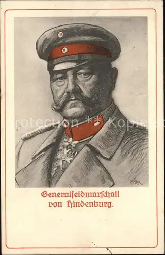 Hindenburg Generalfeldmarschall Kat. Persoenlichkeiten
