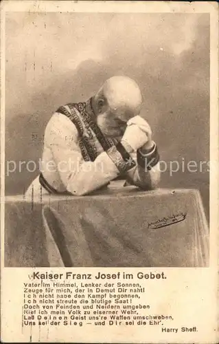 Adel Kaiser Franz Josef Gebet Kat. Koenigshaeuser