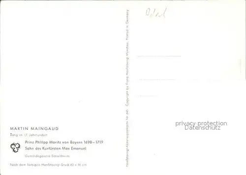 Kuenstlerkarte Marint Maingaud Prinz Philipp Moritz von Bayern Kat. Kuenstlerkarte