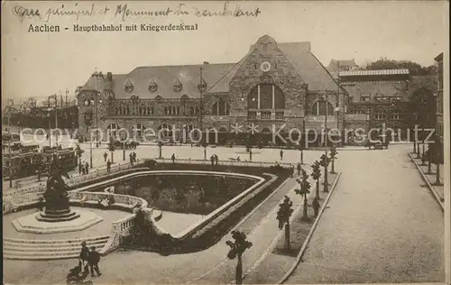 Bahnhof Hauptbahnhof Aachen Kriegerdenkmal Kat. Eisenbahn